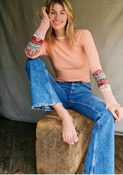 Free People In The Mix Cuff Thermal Top - Picture 3 of 10